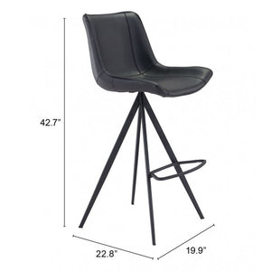Aki Bar Chair Black (Set of 2) - Black