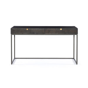 Kelby Writing Desk-Carved Vintage Brown