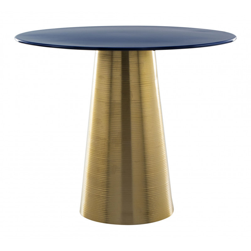 Reo Side Table - Dark Blue & Gold