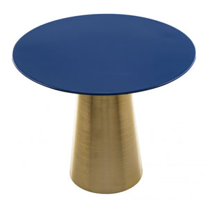 Reo Side Table - Dark Blue & Gold