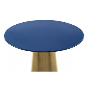 Reo Side Table - Dark Blue & Gold