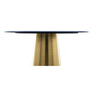 Reo Side Table - Dark Blue & Gold