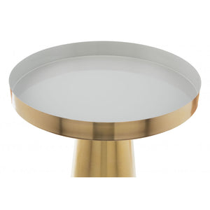 Nova Side Table  - White & Gold
