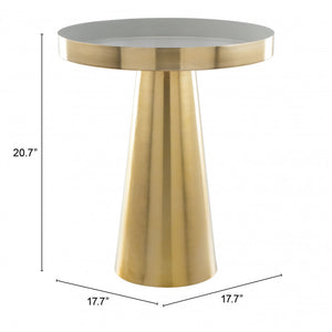 Nova Side Table  - White & Gold