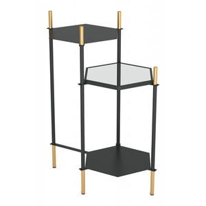 William Side Table - Gold & Black