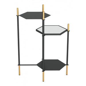 William Side Table - Gold & Black