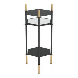 William Side Table - Gold & Black