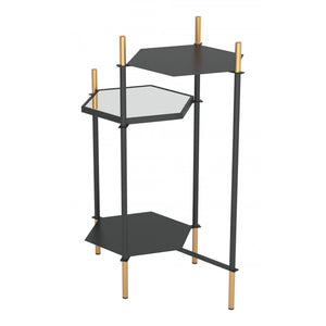 William Side Table - Gold & Black