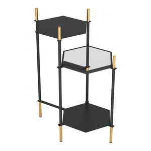 William Side Table - Gold & Black