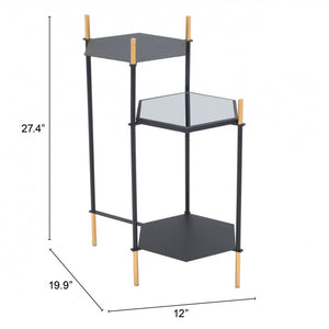William Side Table - Gold & Black