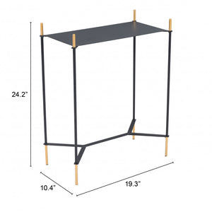 Austin Side Table - Gold & Black