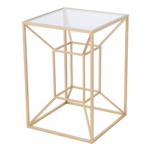 Canyon Side Table  - Clear & Gold