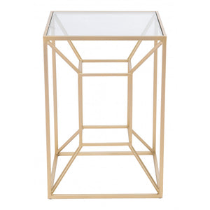 Canyon Side Table  - Clear & Gold