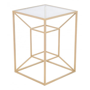 Canyon Side Table  - Clear & Gold