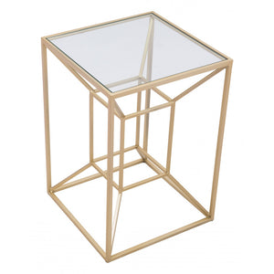 Canyon Side Table  - Clear & Gold