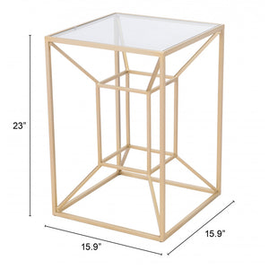 Canyon Side Table  - Clear & Gold