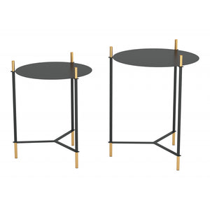 Jerry Side Table Set - Gold & Black