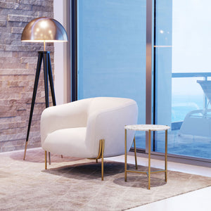Micaela Arm Chair Ivory & Gold - Ivory & Gold