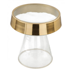 Skya Side Table  - Clear Glass & Gold