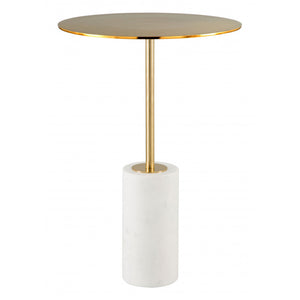 Asa Side Table  - White & Gold