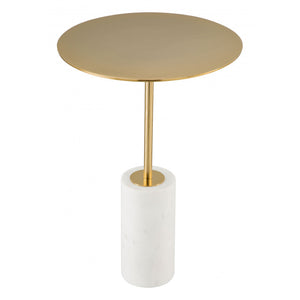 Asa Side Table  - White & Gold