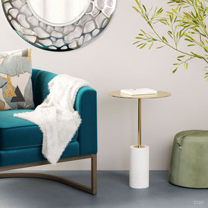 Asa Side Table  - White & Gold
