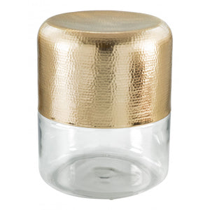 Cannon Side Table  - Clear & Gold