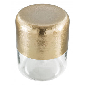Cannon Side Table  - Clear & Gold