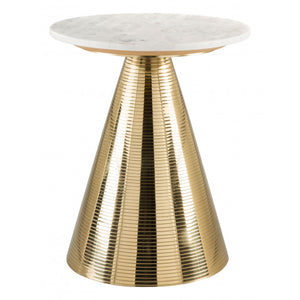 Pure Side Table  - White & Gold