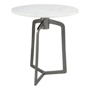 Rand Side Table  - White Marble & Black