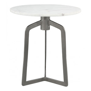Rand Side Table  - White Marble & Black