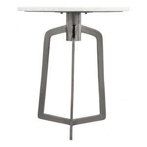 Rand Side Table  - White Marble & Black