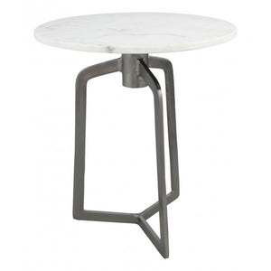 Rand Side Table  - White Marble & Black
