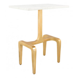 Clement Side Table  - White Marble & Gold