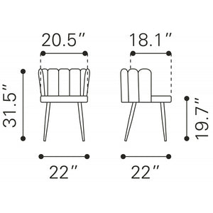 Adele Chair Gray  (Set of 2) - Dark Gray