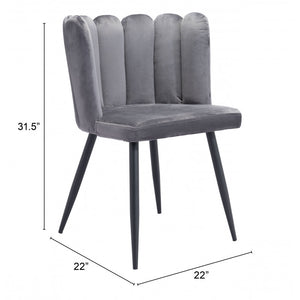 Adele Chair Gray  (Set of 2) - Dark Gray