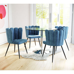 Adele Chair Blue  (Set of 2) - Steel Blue