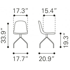 Slope Chair Black  (Set of 2) - Black