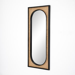 Candon Floor Mirror-Ebony Black