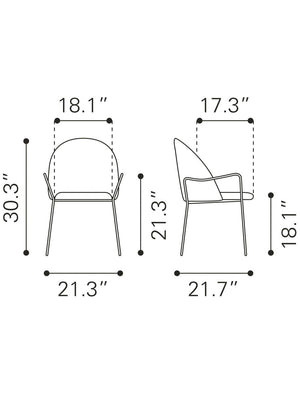 Kurt Dining Chair Gray - Set of Two