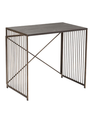 Zemo Desk Gray & Antique Gold