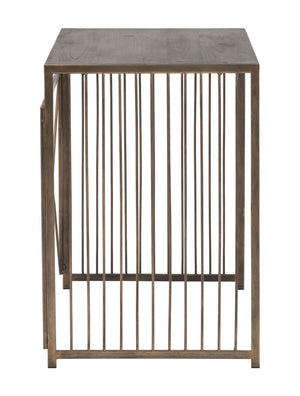 Zemo Desk Gray & Antique Gold