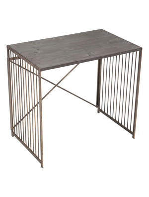 Zemo Desk Gray & Antique Gold