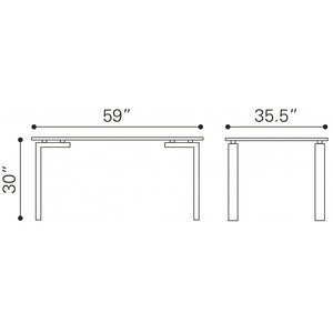 Roca Dining Table Stainless Steel - Polished Stainless Steel