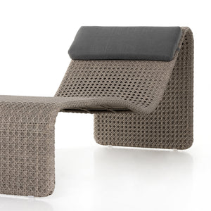 PAIGE OUTDOOR WOVEN CHAISE-WEATHERED BROWN