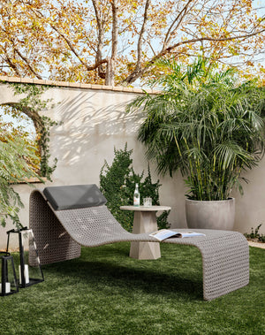 PAIGE OUTDOOR WOVEN CHAISE-WEATHERED BROWN
