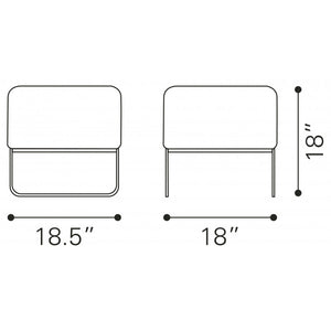 Plush Ottoman White - White