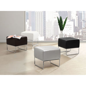 Plush Ottoman White - White