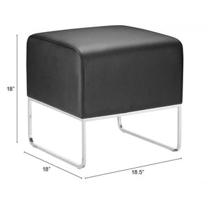 Plush Ottoman Black - Black