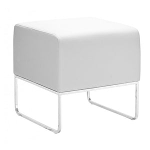 Plush Ottoman White - White